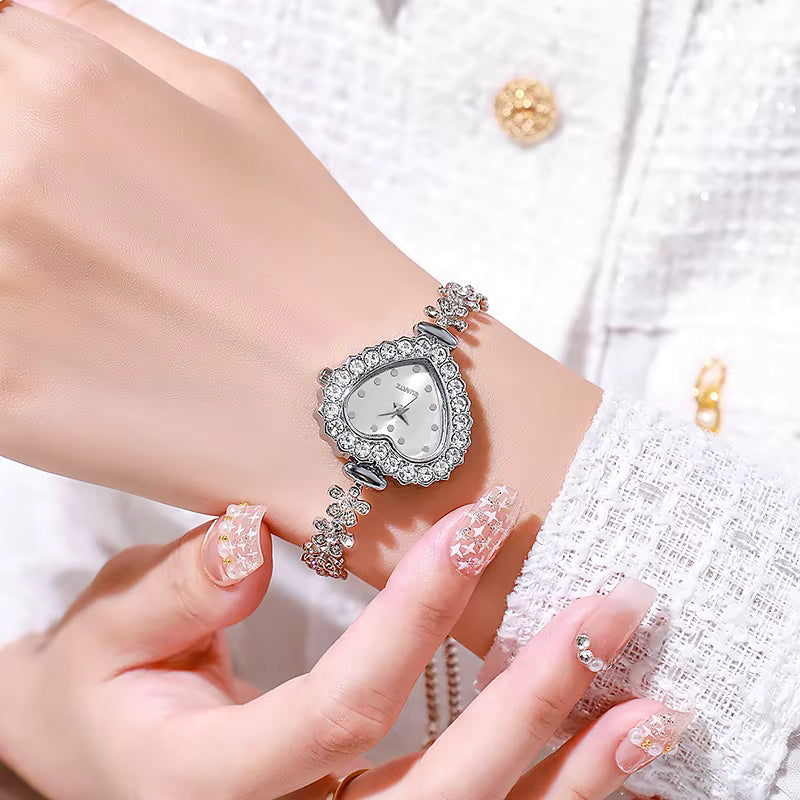 Princess Silver Heart Watch