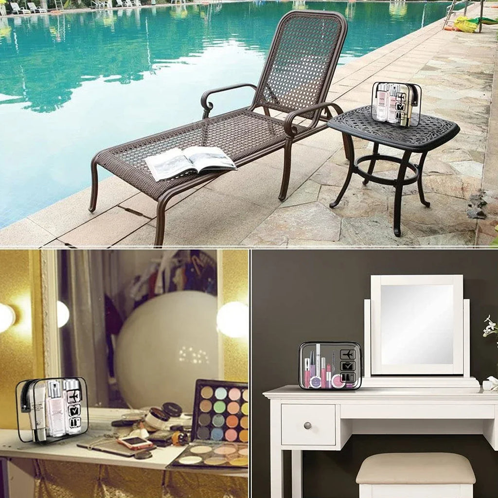 ELEGANCE Clear Travel Wash And Make Up Bags